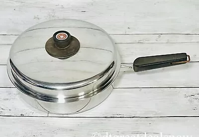 Vintage Revere Ware 9 Inch Stainless Steel Bottom Skillet Frying Pan With Lid • $19.98