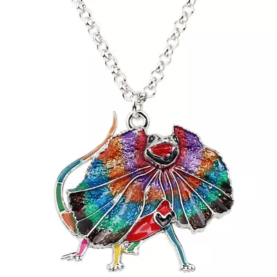 Enamel Alloy Cute Anime Chameleon Lizard Necklace Pendant Gifts Animals Jewelry • $7.99