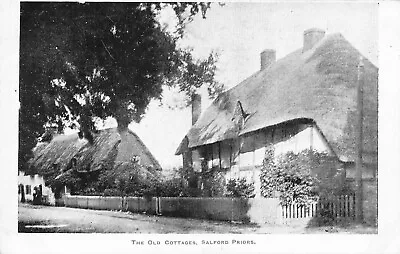 Old Cottages Salford Priors Nr Alcester:~1903 Vintage PPC Glossy. Unposted. • £1.55