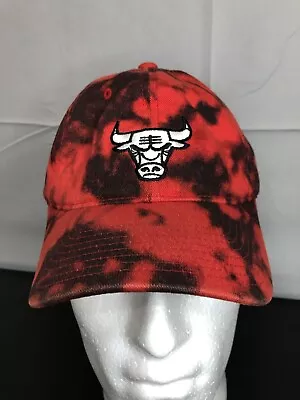 RARE Mitchell & Ness Chicago BULLS NBA Red Tie Dye Strapback Hat • $9.20