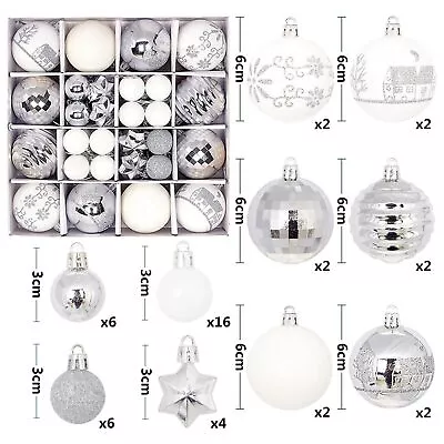 44PCS Christmas Balls Baubles Xmas Tree Hanging Ornament Party Decor Holiday Set • $25.39