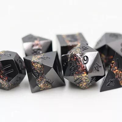 Copper Rift Stones Metal Dice Set For D&D Pathfinder RPG • $35.99