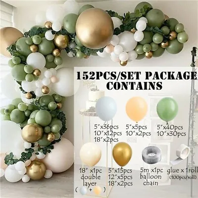 $18.89 • Buy 152Pcs Green Balloon Arch Garland Kit Wedding Baby Shower Birthday Party Decor