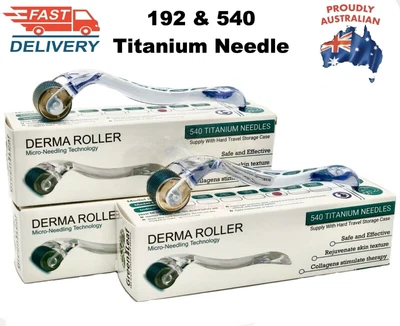 $50 • Buy DERMA ROLLER 540 & 192 Titanium Micro Needle Roller Face Skin Hair 0.5mm, 1.0mm