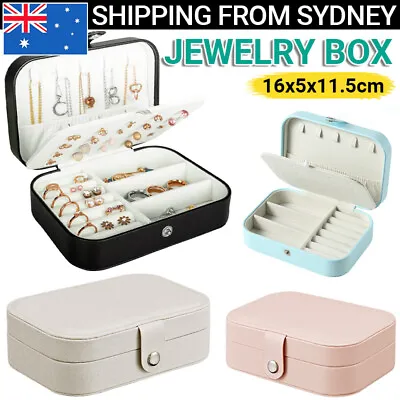 $16.45 • Buy Portable Jewelry Box Leather Organizer Travel Jewellery Ornaments Storage Case A