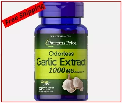 Odorless Garlic Extract 1000 Mg Cholesterol & Antioxidant Supplement 100 Pills • $5.99