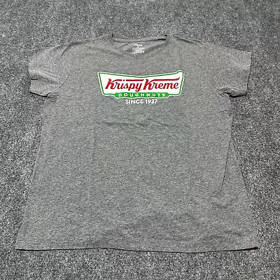 Krispy Kreme Shirt Mens Extra Large Grey Cotton Blend Short Sleeve Casual • $14.99