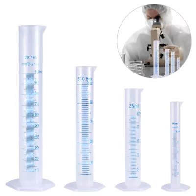  4pcs Measuring Cylinder Plastic Cylinder Precise Experiment Plastic Beaker For • £9.95