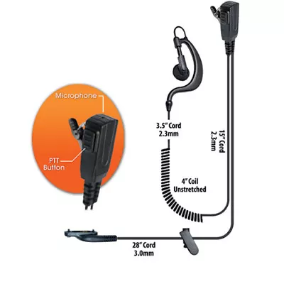 Klein BodyGuard Split-Wire Earpiece For Vertex VX820 824 924 Radios • $55.95