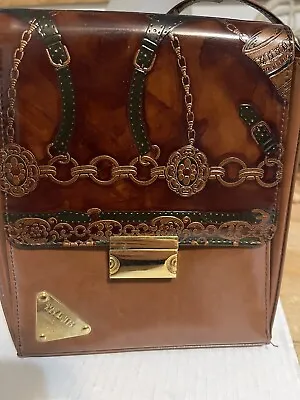Vintage Rare Leather Bag TRIJA Shoulder Bag. Made In Italy Vera Pelle Bag • $50