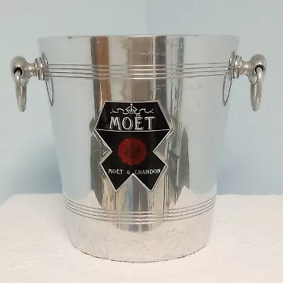 Vintage Moet &  Chandon Champagne Ice Bucket Silver Aluminum Made In France • $51