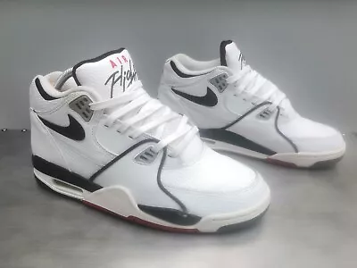 Nike Air Flight 89 Men's Trainers Size UK 8 White Black Red Sneakers  • £59.99