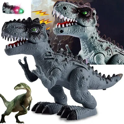 Walking T-Rex Dinosaurs ToyDinosaur FigureLarge Dinosaur Toys W/Lights Sounds • £11.90