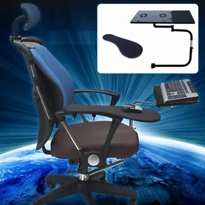 Full Function Laptop Mount Holder Chair Arm Rest Keyboard Mouse Pad Adjusted • $96.90