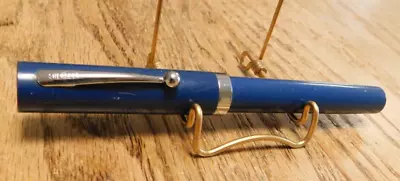 Vintage Sheaffer Flat-top Cartridge Fountain Pen Blue & Chrome Fine. Nice • $9.99