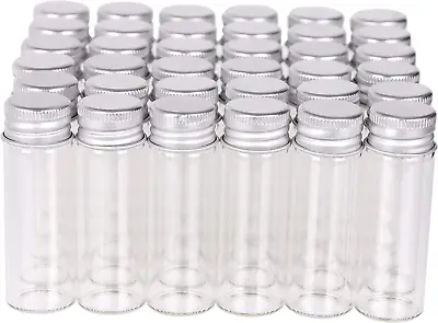 MaxMau 100 Tiny Glass Bottles Clear Small Vials 15ml Empty Mini Jars With • $33.69