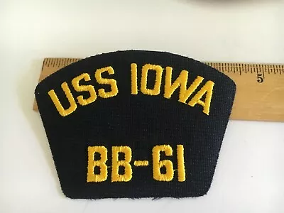 Us Navy Cap Patch  Uss Iowa   Bb-61 • $3.49