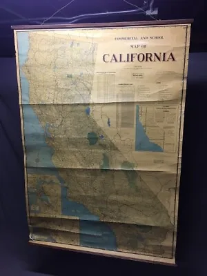 Rare Vintage School House Map Of California -- 1940's • $1200