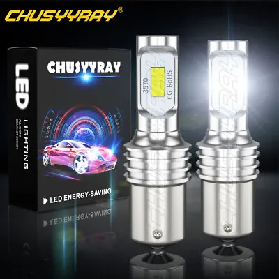 2Pcs P21W 1156 LED Reverse Light Canbus Error Free BA15S Backup Bulb 6000K White • $13.99