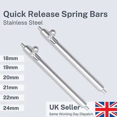 Quick Release Watch Strap Spring Bars - Standard 1.5mm Diameter Steel Pins • £3.95