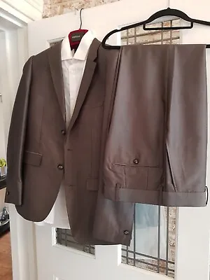 VENTUNO 21 MOSS BROS SUIT Jacket 36  Trousers 30 X 30L  BRONZE SHEEN • £24.99