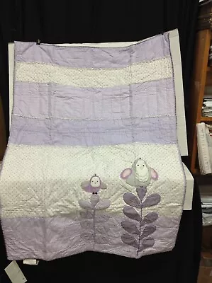 Pottery Barn Kids Baby Toddler Lavender Quinn Quilt Applique Birds Nursery Bed • $74.99