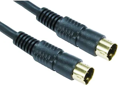 1m GOLD S-Video S Video Wire SVHS Lead Super Video Cable Tv 1 Metre Male To Male • £2.99