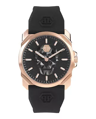 Philipp Plein Mens The $kull IP Rose Gold 40mm Strap Fashion Watch • $159