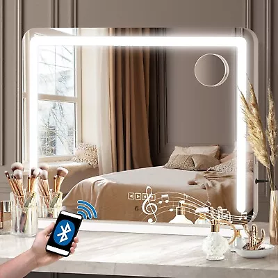 Oikiture Bluetooth Hollywood LED Makeup Mirror 80x62cm Vanity Wall Mirrors • $189.90