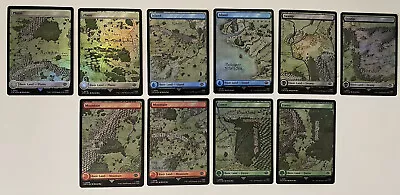 Complete Set *FOIL FULL ART MAP LANDS* (10/10) Lord Of The Rings MT/NM MTG LOTR • $14.99