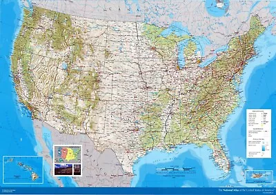 Detailed Map Of The USA Poster Print Choose Your Size Unframed. • $21.95