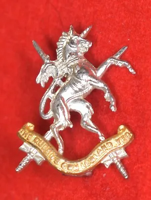 British Army. Queen’s Own Lowland Yeomanry Genuine Officer’s Collar Badge • £12