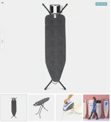 £50 • Buy Brabantia Ironing Board, Denim Black, Size B (124 X 38 Cm)