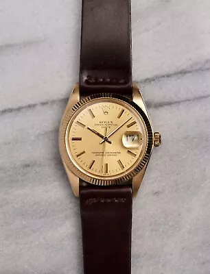 Vintage Rolex “ Chevy”Date Ref 1503 70s Automatic Champagne Dial 14K Gold 34mm. • $7499.99