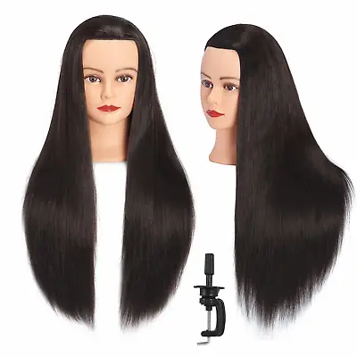 Cosmetology Mannequin Head 100% Human Hair Hairdresser Training Super Long Stand • $24.70