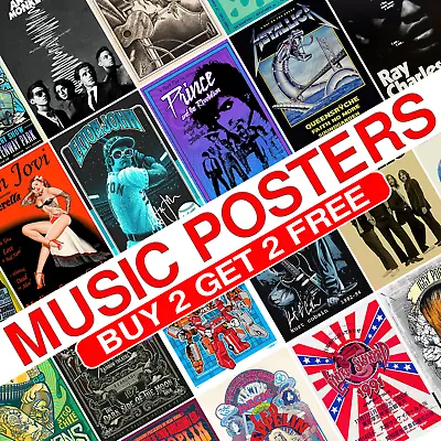 £3.99 • Buy Music Gig Concert Poster Classic Retro Rock Vintage Wall Art Print Picture A4 A3