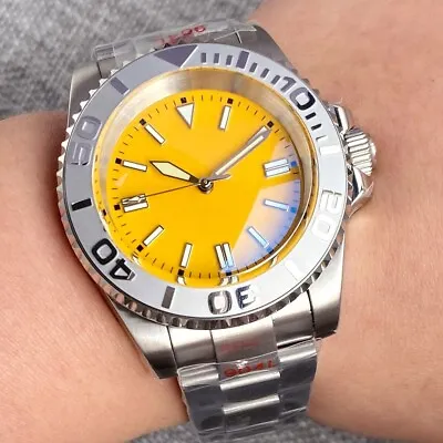 40mm Tandorio Yellow Dial Double Bow Sapphire Glass NH35A Automatic Mens Watch • $79.20