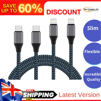 $23.43 • Buy USB C To Lightning Cable 2Pack 2m6ft Nylon Braided MFi Certified IPhone Charger