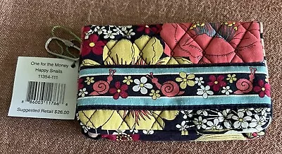 NWT Vera Bradley Happy Snails One For The Money Wallet Coin Purse • $20