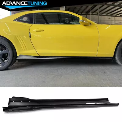 Fits 16-24 Chevrolet Camaro V2 Style Gloss Black Side Skirts Rocker Panel 4PC PP • $134.99