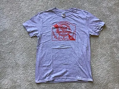 Pabst Blue Ribbon Beer Grey T-shirt.  Size Large.  New Never Worn. • $7