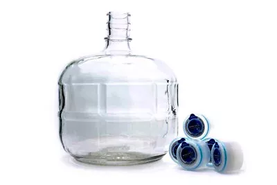 Glass Carboy (2.5 Gallon) With 5 Non-Spill Caps • $15