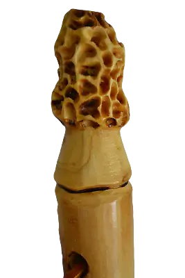 Walking Stick + Morel Mushroom + Carved + Morel Hiking Stick + Staff + USA Made • $59.97