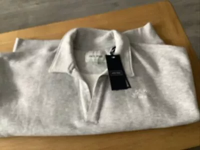 Ladies Jack Wills V Neck Collared Sweatshirt Grey Size 14 New With Tags • £9