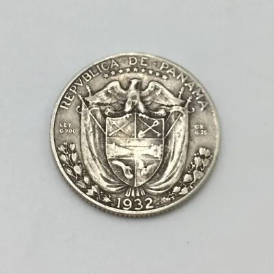 1932 Panama 1/4 Balboa Coin - Vn-Cvarto-De-Balboa - 90% Silver • $18.95