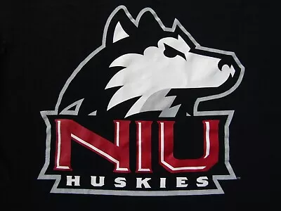 NIU Northern Illinois HUSKIES Black Short Sleeve T-shirt Men L ADIDAS VERY NICE! • $16.99