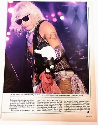 Motley Crue Vince Neil Live~orig 1987 Poster~vtg Print Magazine Pinup Clipping • $15.99