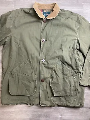 J.Crew Jacket Mens 2xl Green Barn Chore Coat Plaid Flannel Lined Corduroy Vtg • $47.45
