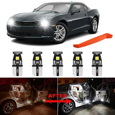 5Pcs White Interior LED Lights Package Kit For 2010-2014 Chevy Chevrolet Camaro • $9.99