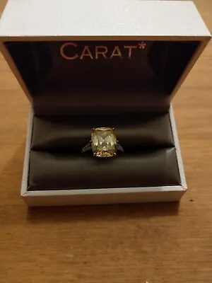 CARAT*London Harlow Stunning Cushion Cut Canary Yellow Simulated Diamond Ring N • £150